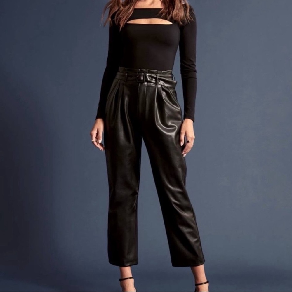 Abercrombie Faux Leather Pants with Belt - Size Medium